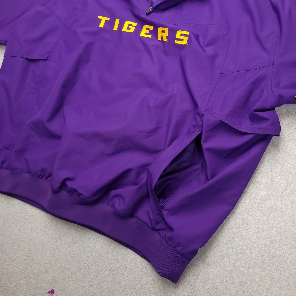 LSU Tigers Jacket Mens 2XL‎ Purple NCAA Football Nike Quarter Zip Pullover